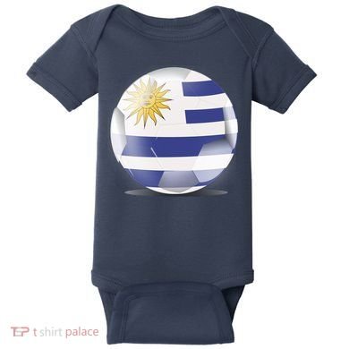 Soccer Ball Country Flag Uruguay Baby Bodysuit