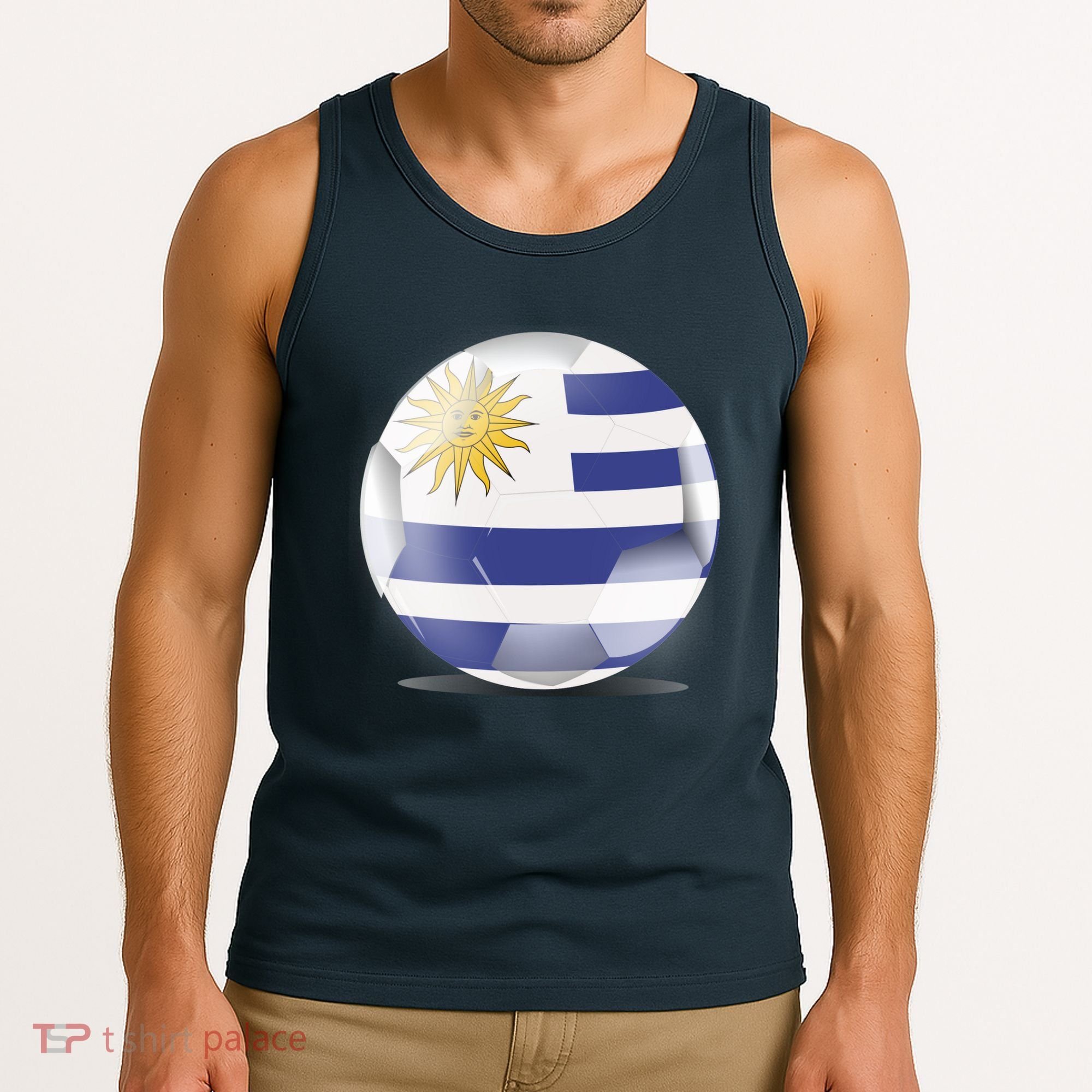 Soccer Ball Country Flag Uruguay Tank Top