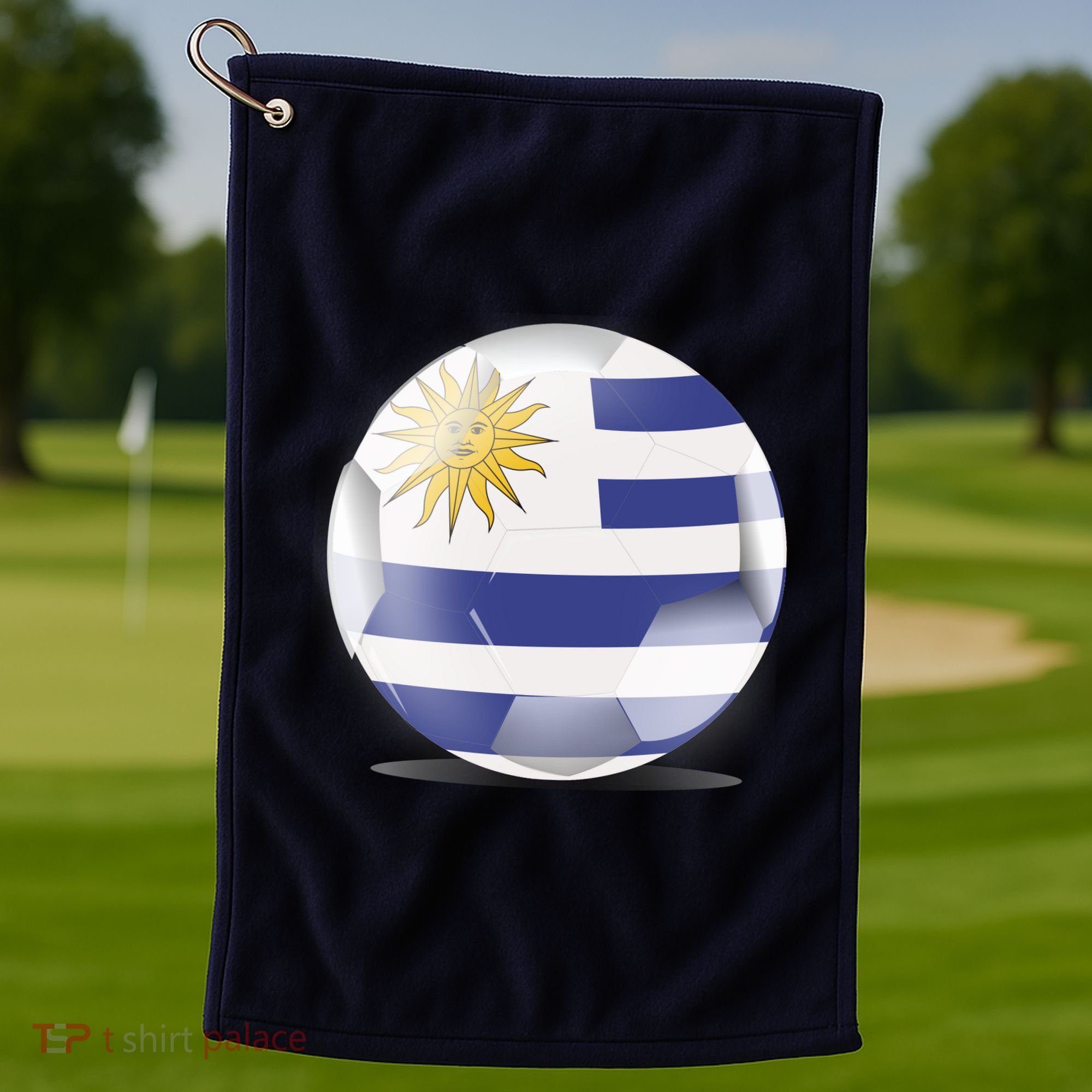 Soccer Ball Country Flag Uruguay Golf Towel