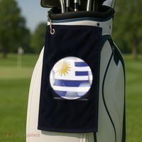 Soccer Ball Country Flag Uruguay Golf Towel thumb 2