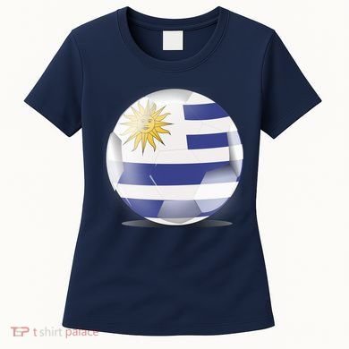 Soccer Ball Country Flag Uruguay Women's T-Shirt