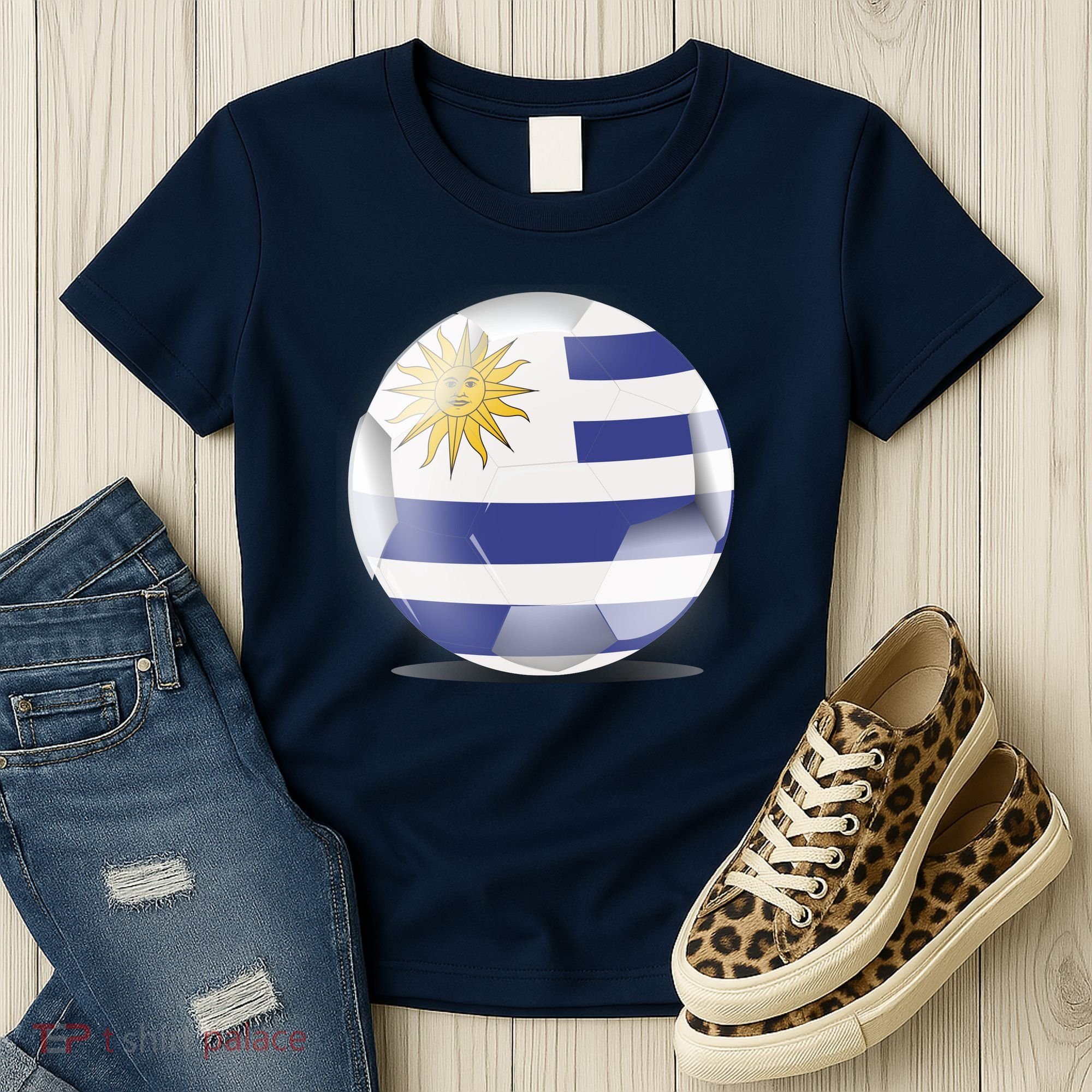 Soccer Ball Country Flag Uruguay Women's T-Shirt