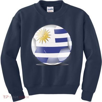 Soccer Ball Country Flag Uruguay Kids Sweatshirt