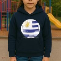 Soccer Ball Country Flag Uruguay Kids Hoodie thumb 3
