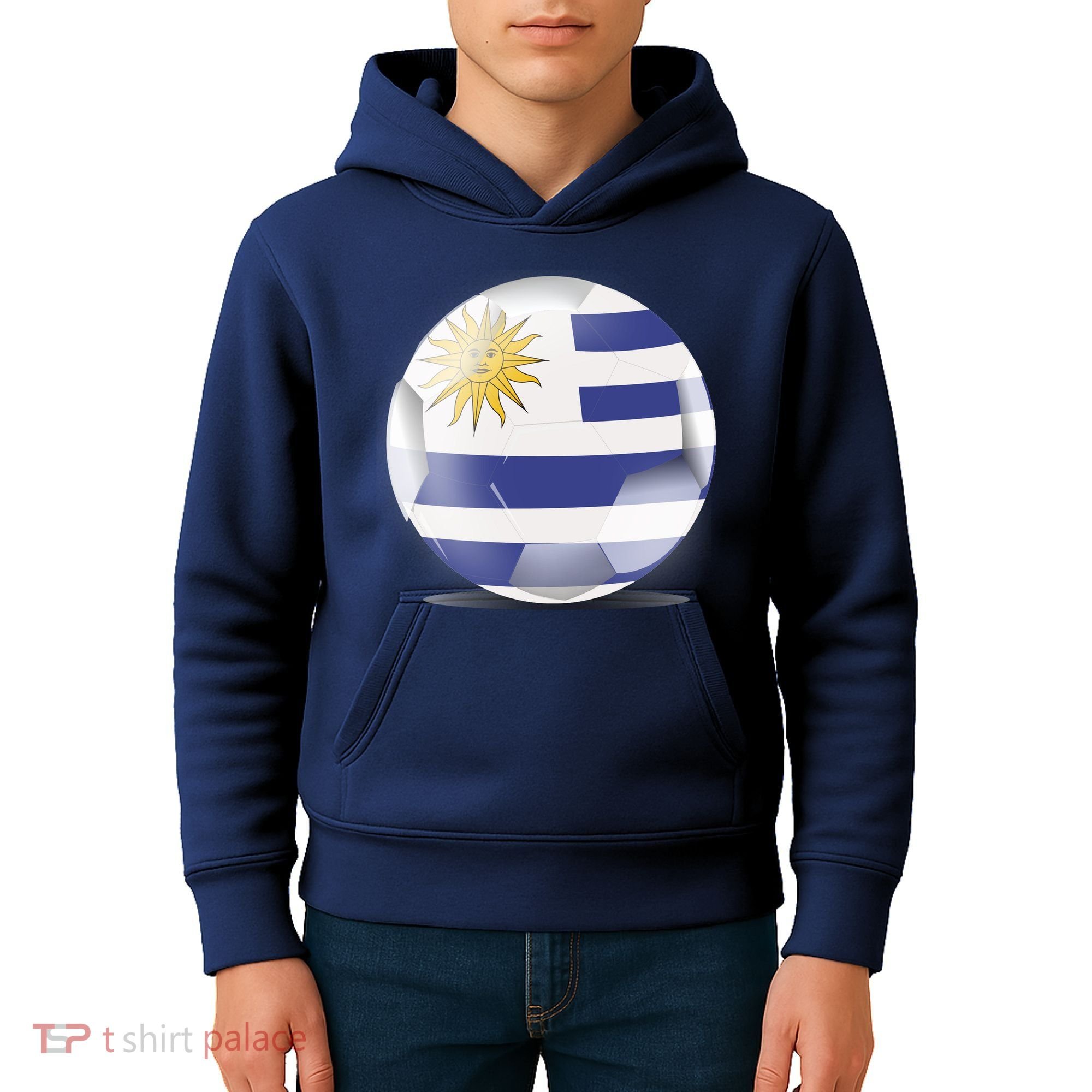 Soccer Ball Country Flag Uruguay Kids Hoodie