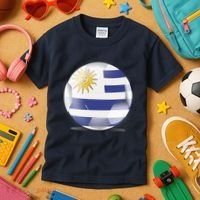 Soccer Ball Country Flag Uruguay Kids T-Shirt thumb 3