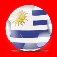 Soccer Ball Country Flag Uruguay Santa Hat thumb 1