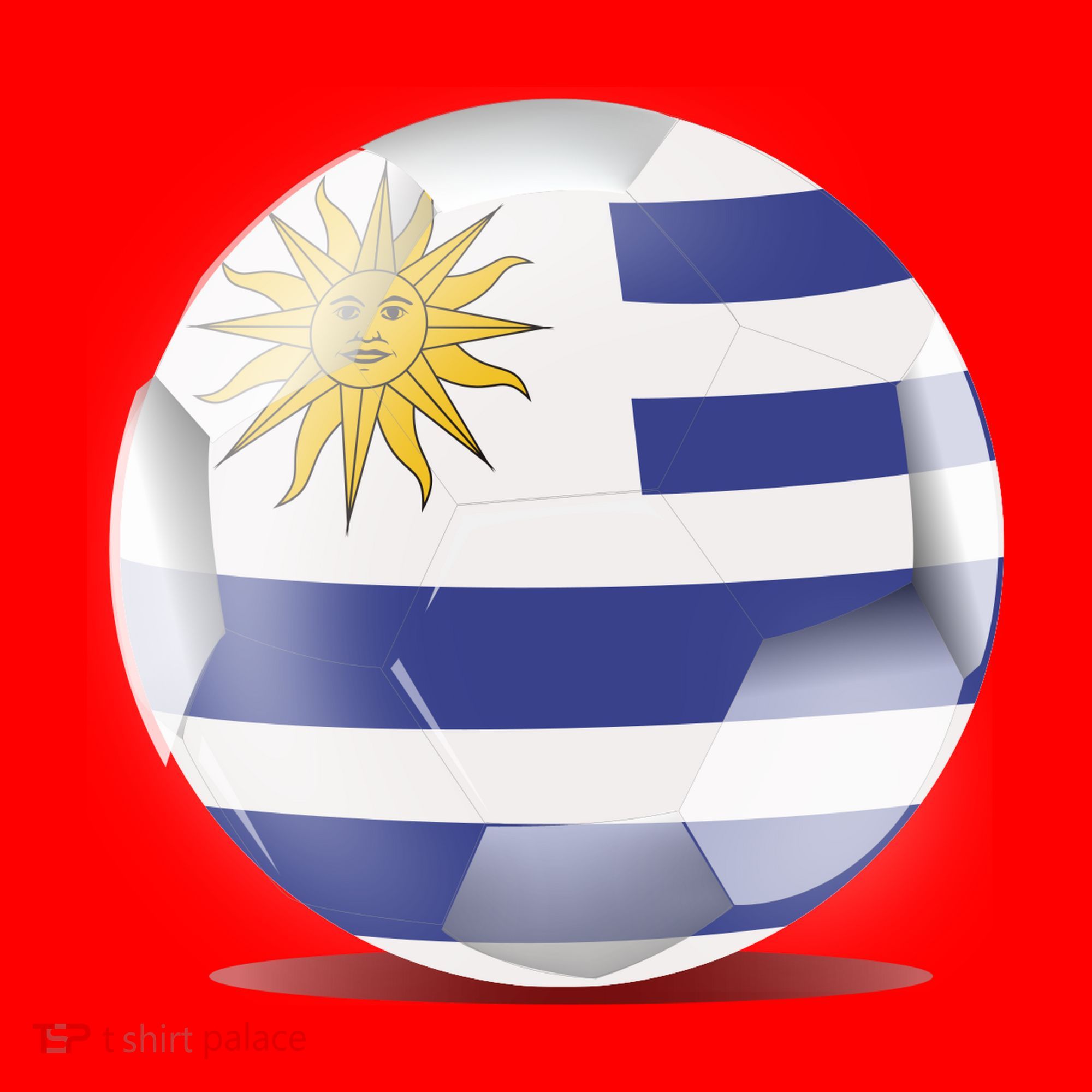 Soccer Ball Country Flag Uruguay Santa Hat