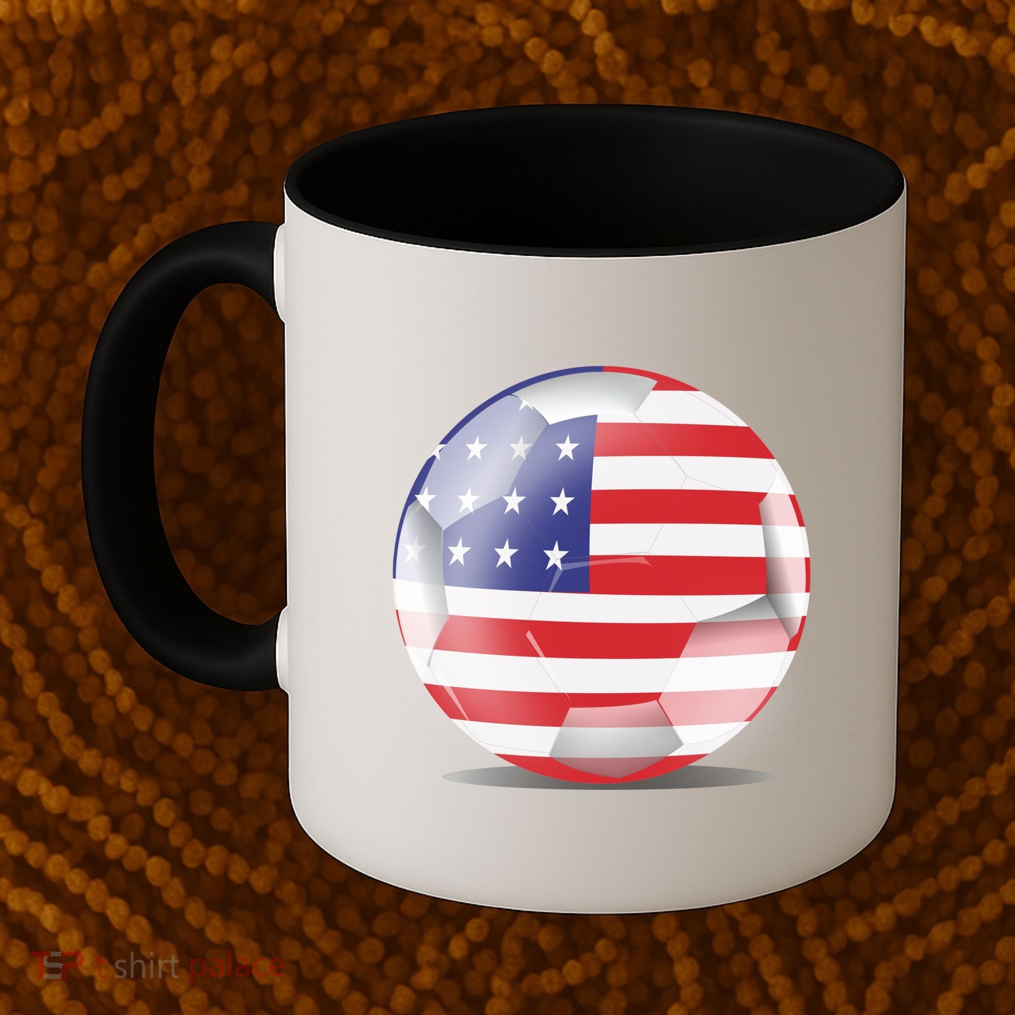 Soccer Ball Country Flag USA Coffee Mug