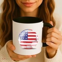 Soccer Ball Country Flag USA Coffee Mug thumb 3