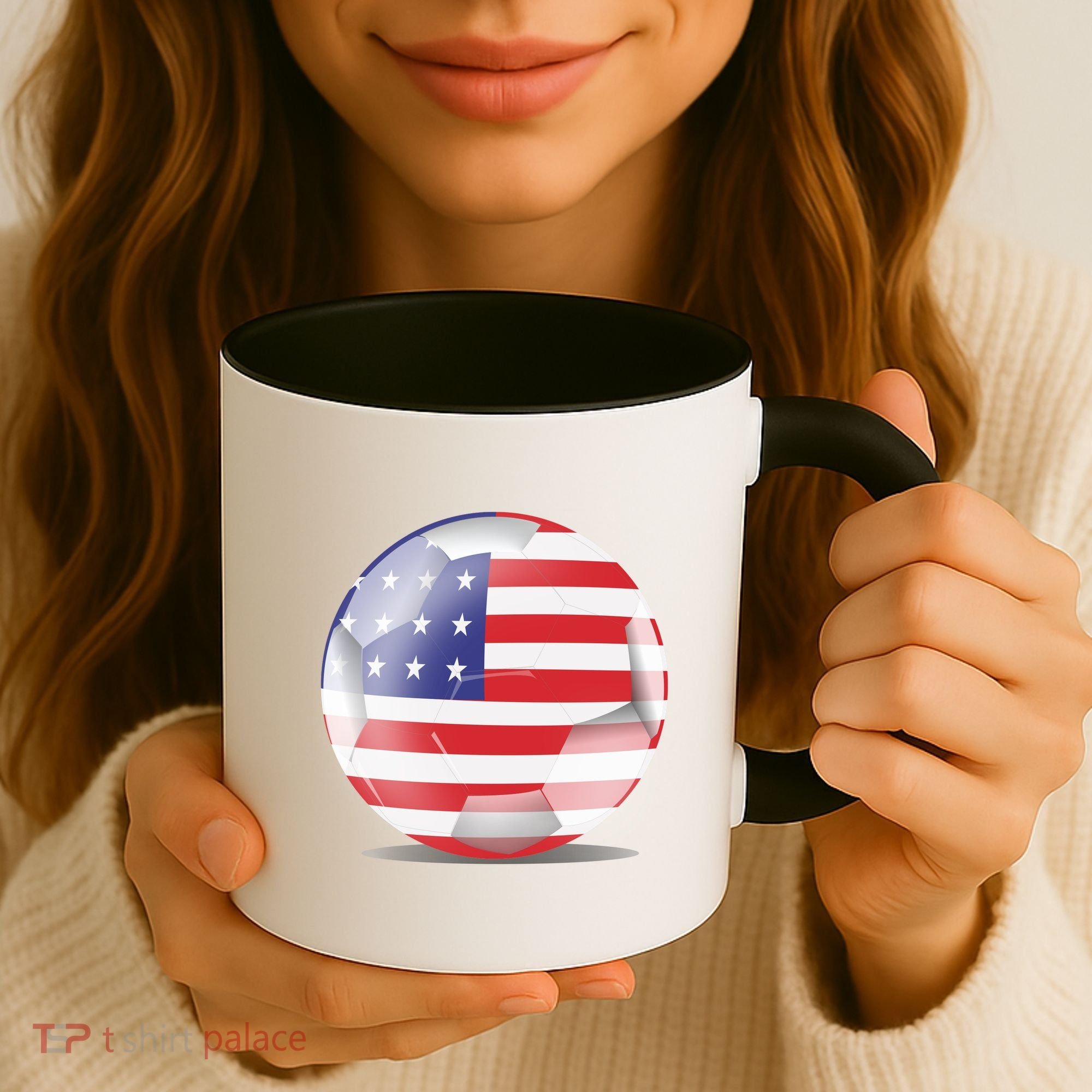Soccer Ball Country Flag USA Coffee Mug