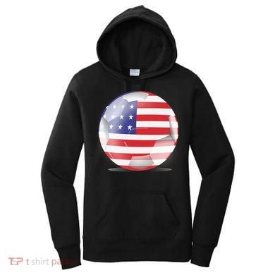 Soccer Ball Country Flag USA Women's Hoodie