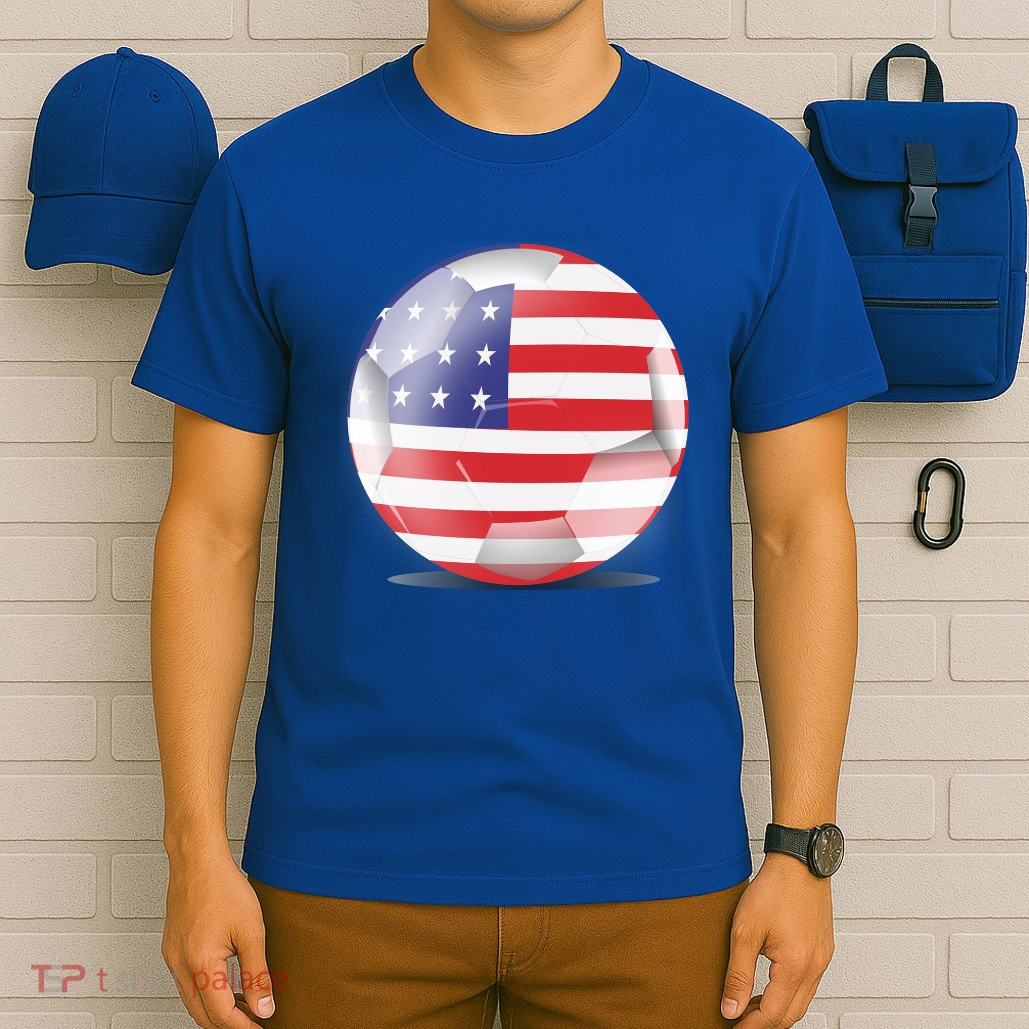 Soccer Ball Country Flag USA T-Shirt
