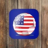 Soccer Ball Country Flag USA Coaster thumb 0