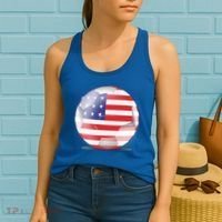 Soccer Ball Country Flag USA Women's Tank Top thumb 2