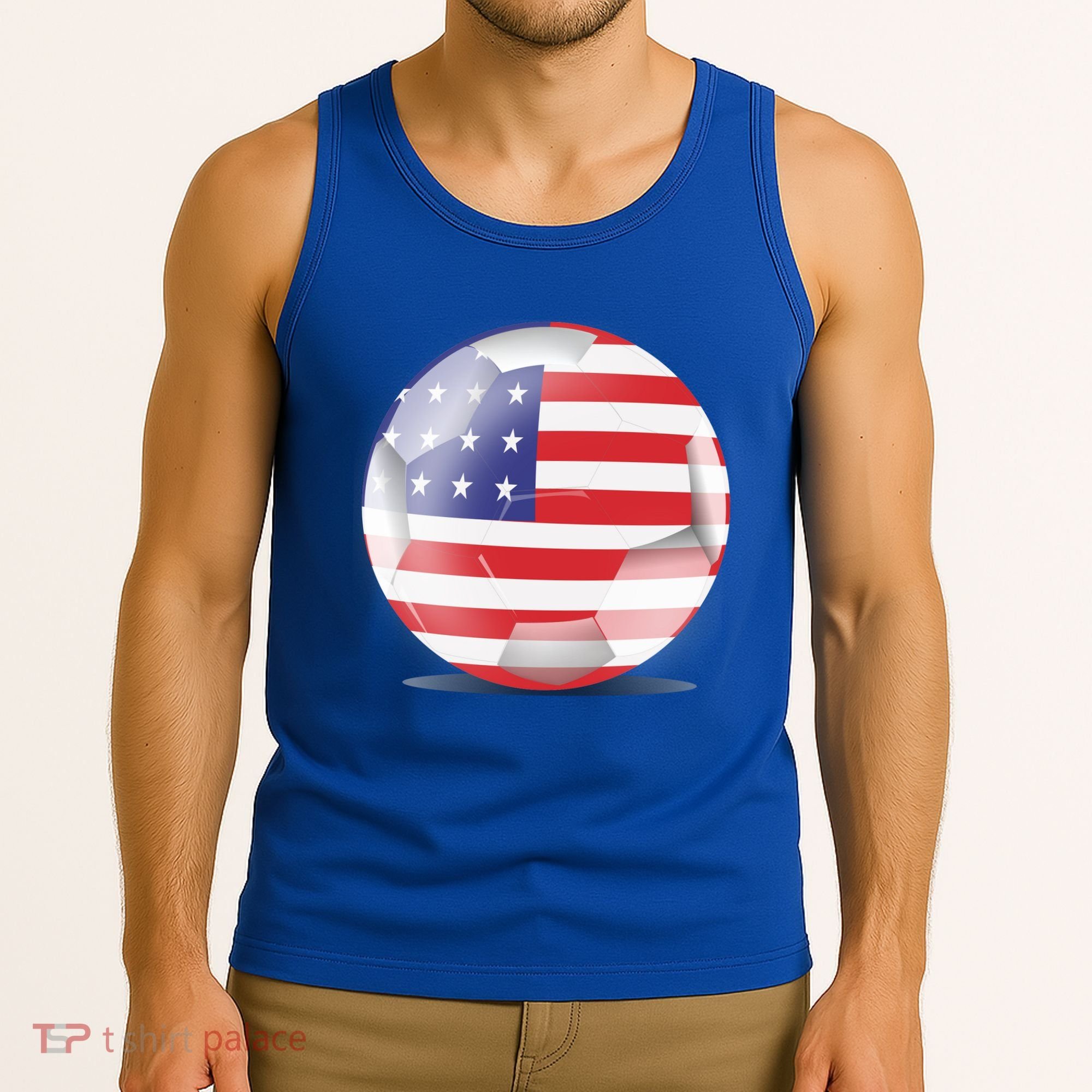 Soccer Ball Country Flag USA Tank Top