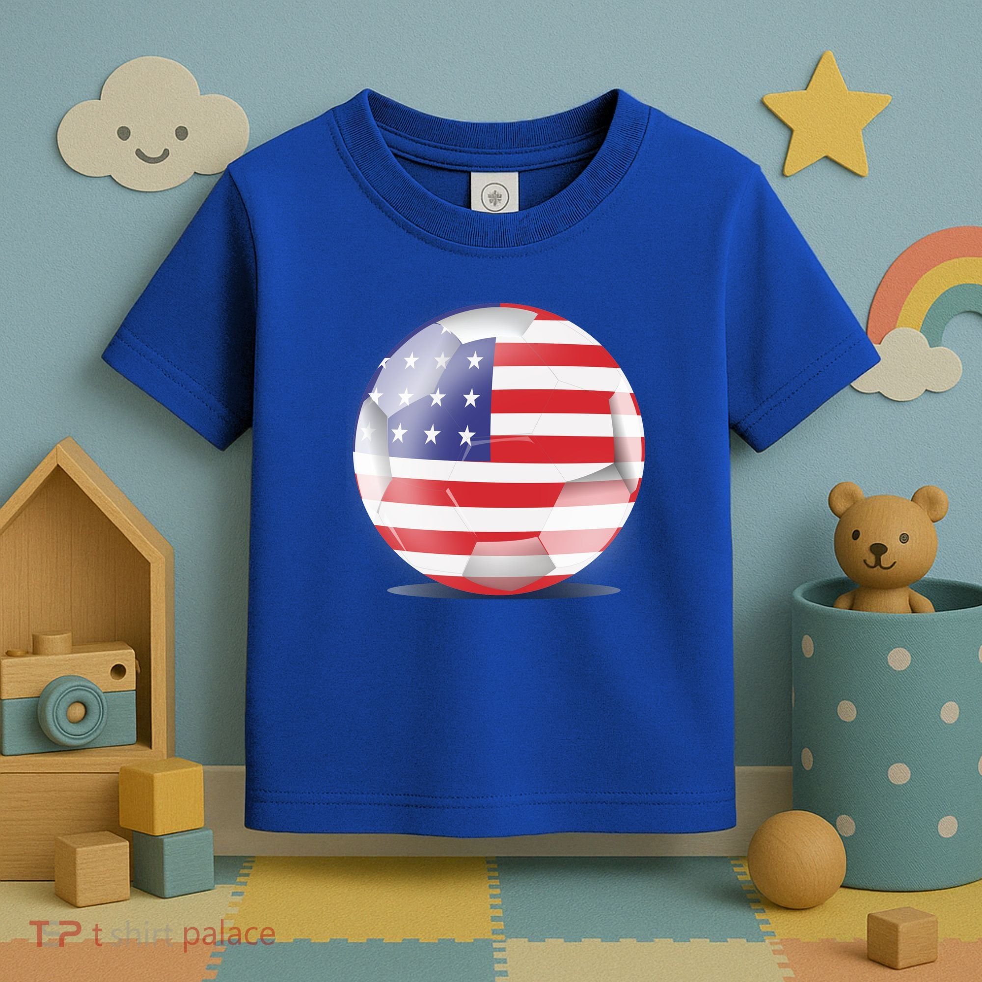 Soccer Ball Country Flag USA Toddler T-Shirt