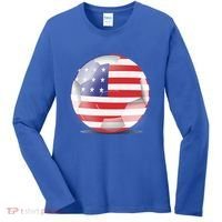 Soccer Ball Country Flag USA Women's Long Sleeve Shirt thumb 0