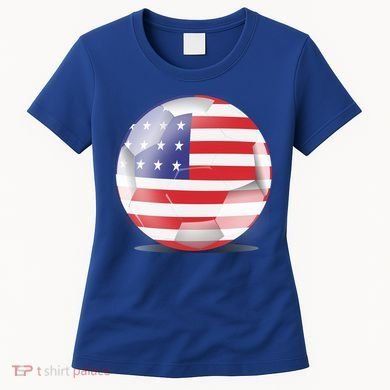 Soccer Ball Country Flag USA Women's T-Shirt