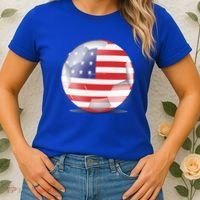 Soccer Ball Country Flag USA Women's T-Shirt thumb 2
