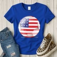 Soccer Ball Country Flag USA Women's T-Shirt thumb 3