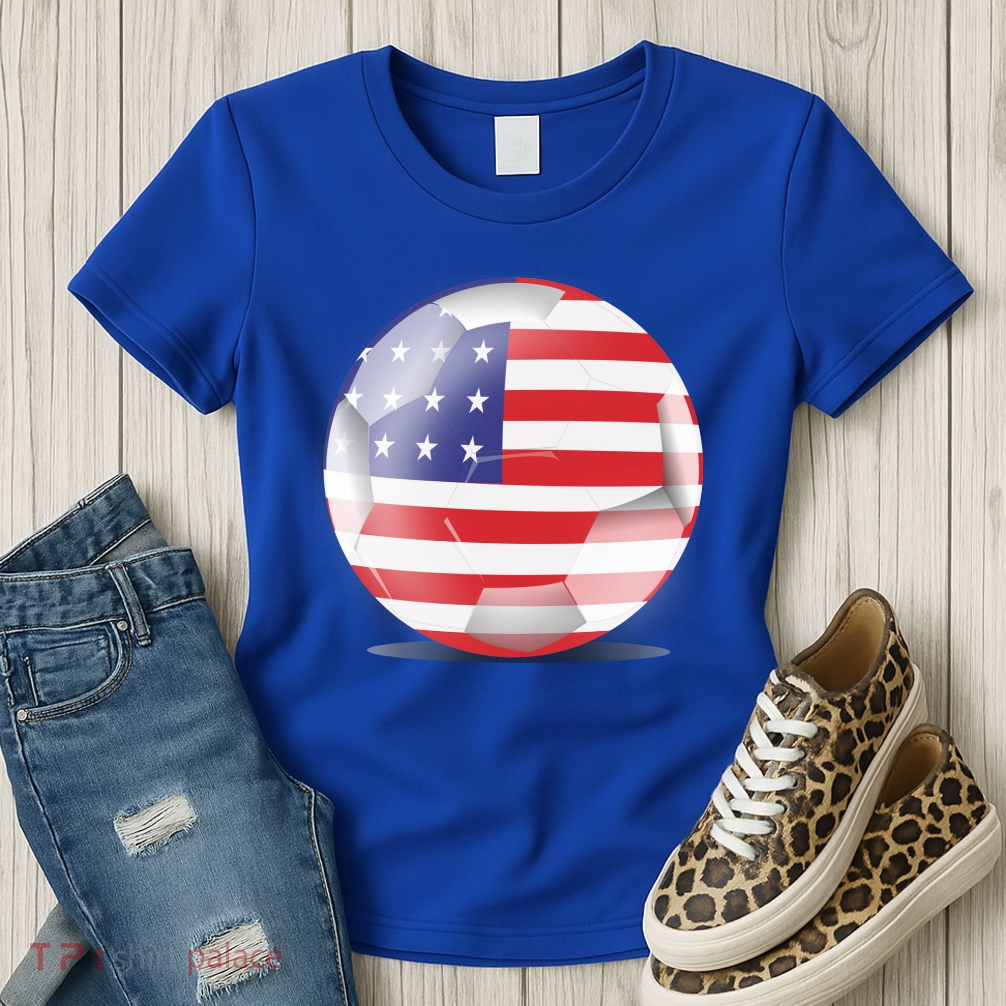 Soccer Ball Country Flag USA Women's T-Shirt