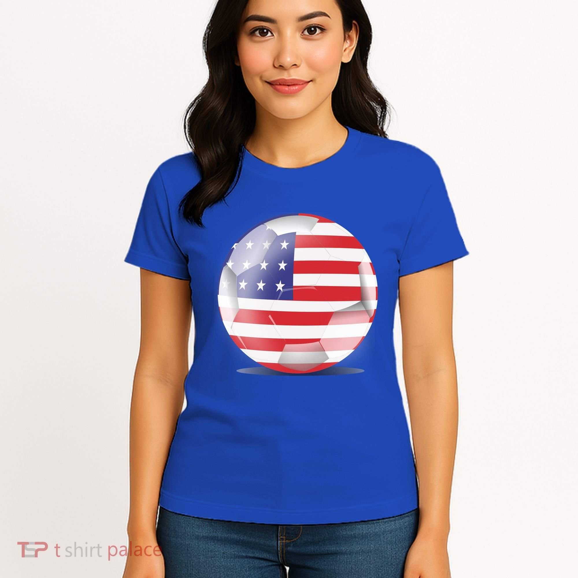 Soccer Ball Country Flag USA Women's T-Shirt