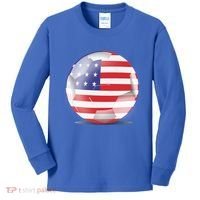 Soccer Ball Country Flag USA Kids Long Sleeve Shirt thumb 0