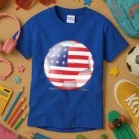 Soccer Ball Country Flag USA Kids T-Shirt thumb 3