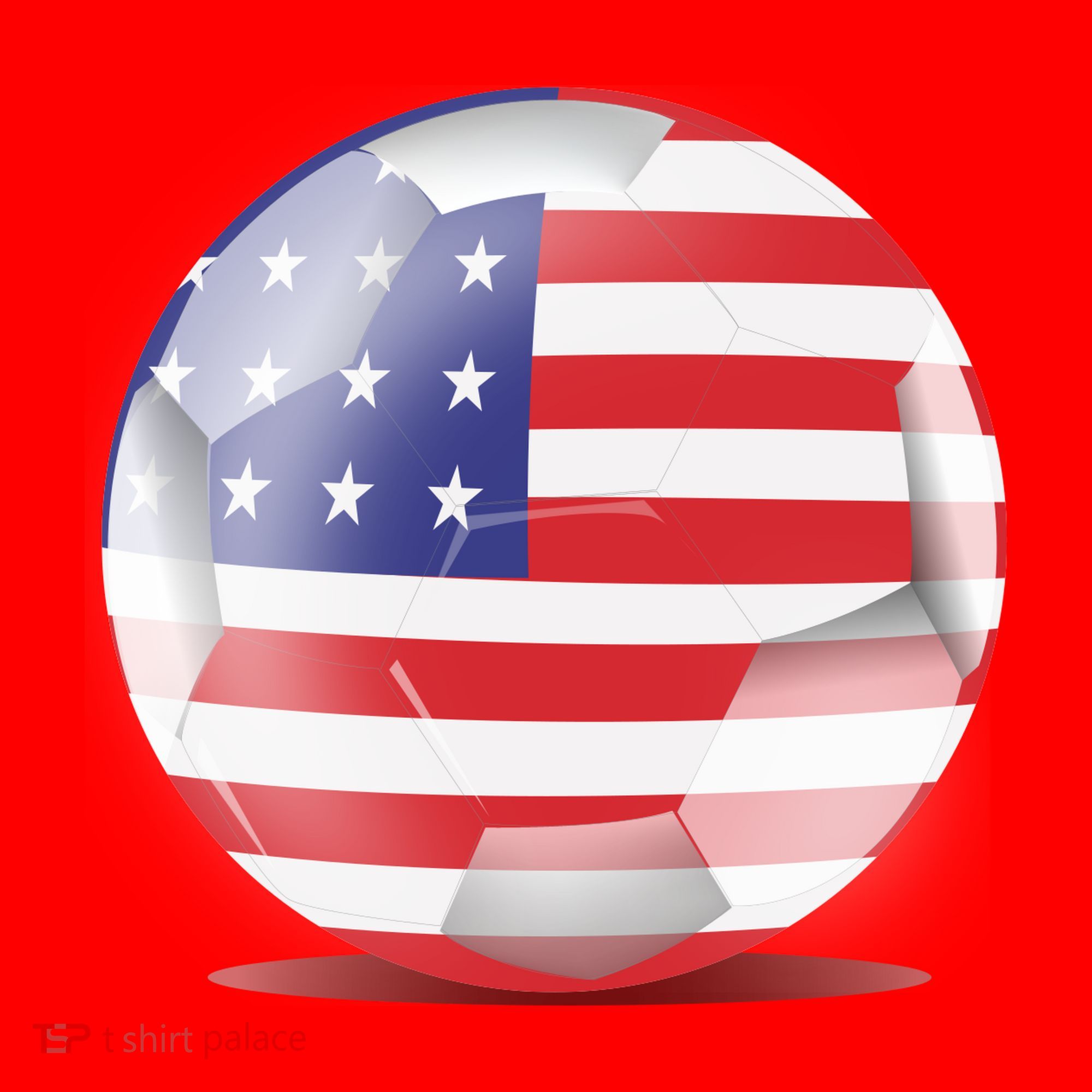 Soccer Ball Country Flag USA Santa Hat