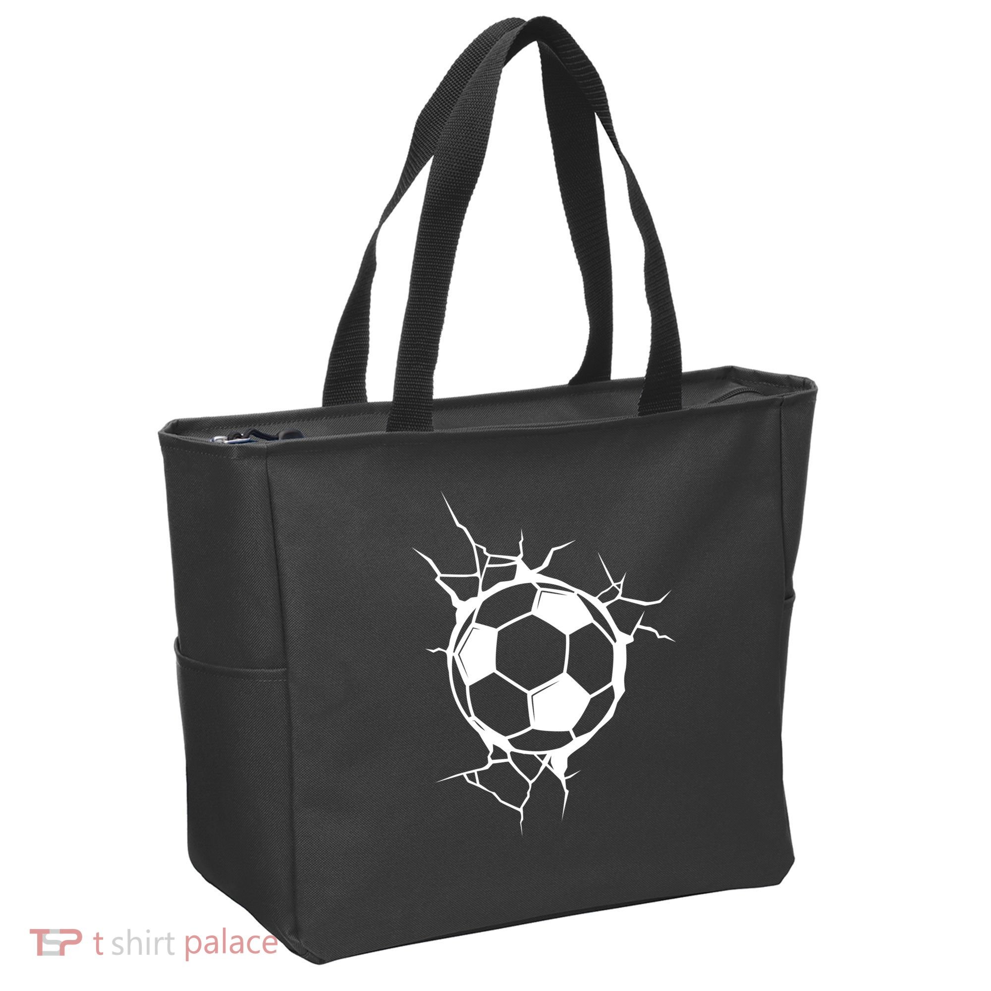 Soccer Ball Crashing Into Wall Tote Bag