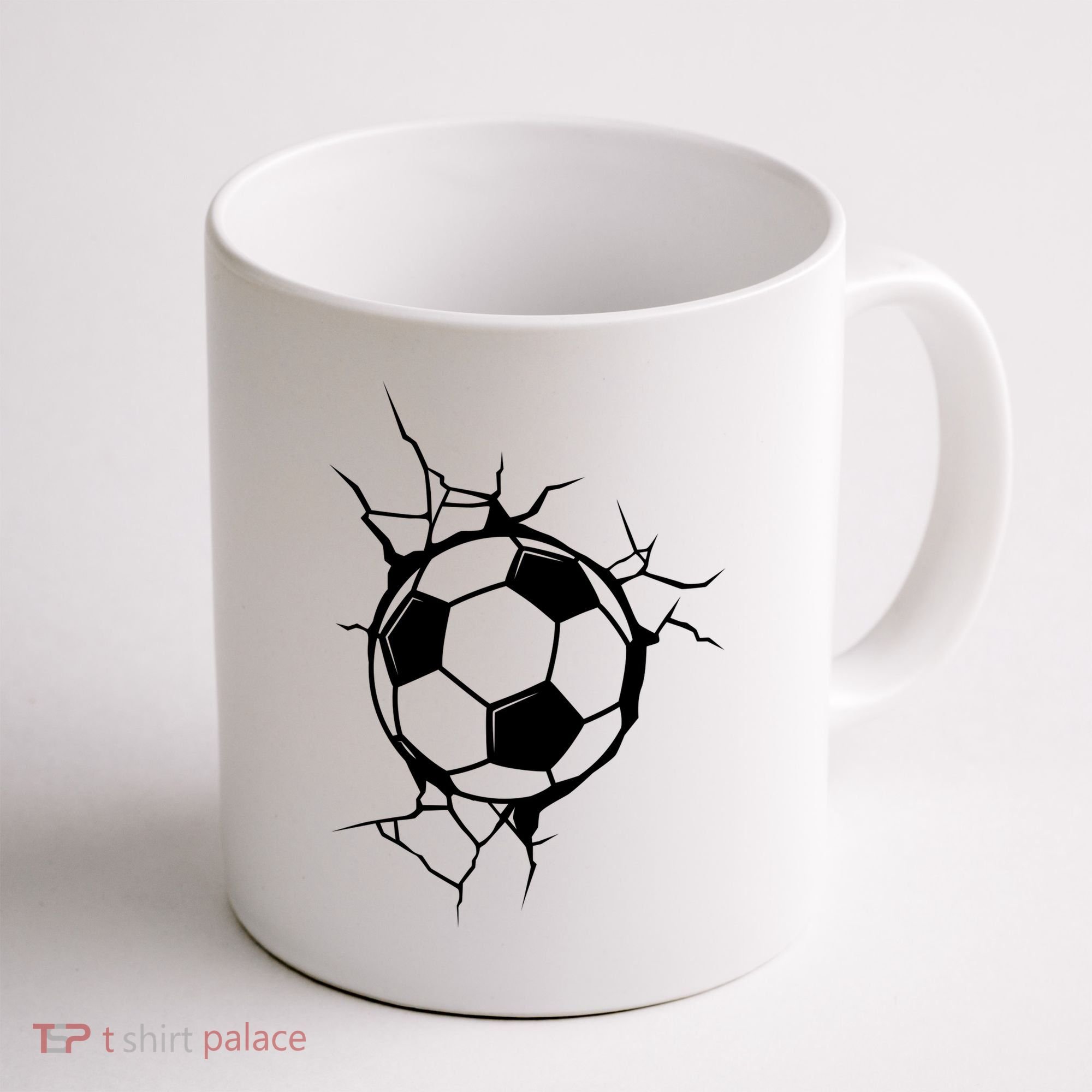 Soccer Ball Crashing Into Wall Coffee Mug