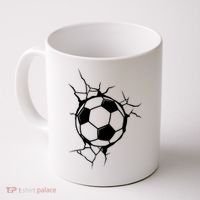 Soccer Ball Crashing Into Wall Coffee Mug thumb 0