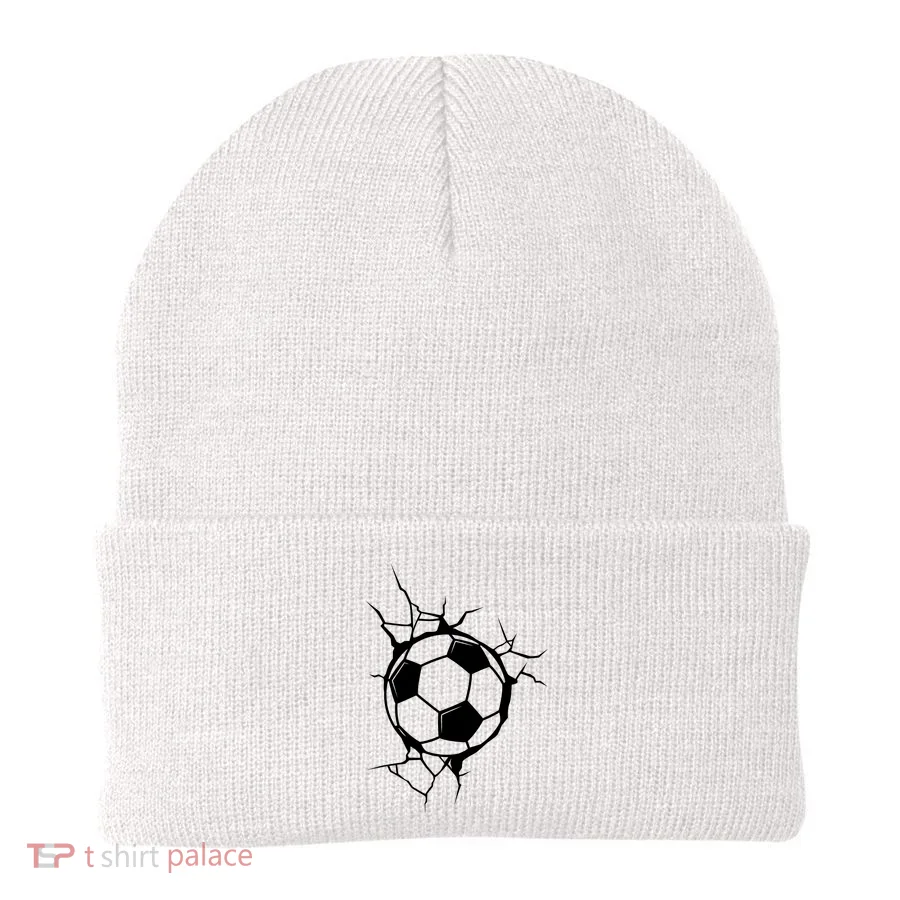 Soccer Ball Crashing Into Wall Beanie
