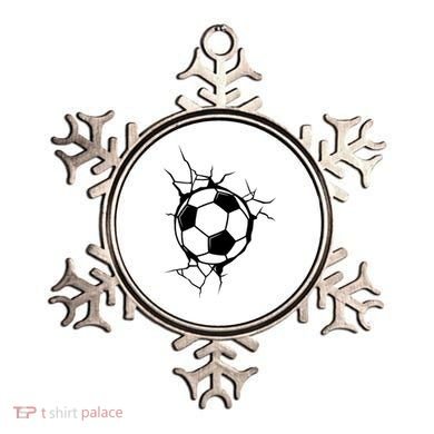 Soccer Ball Crashing Into Wall Ornament