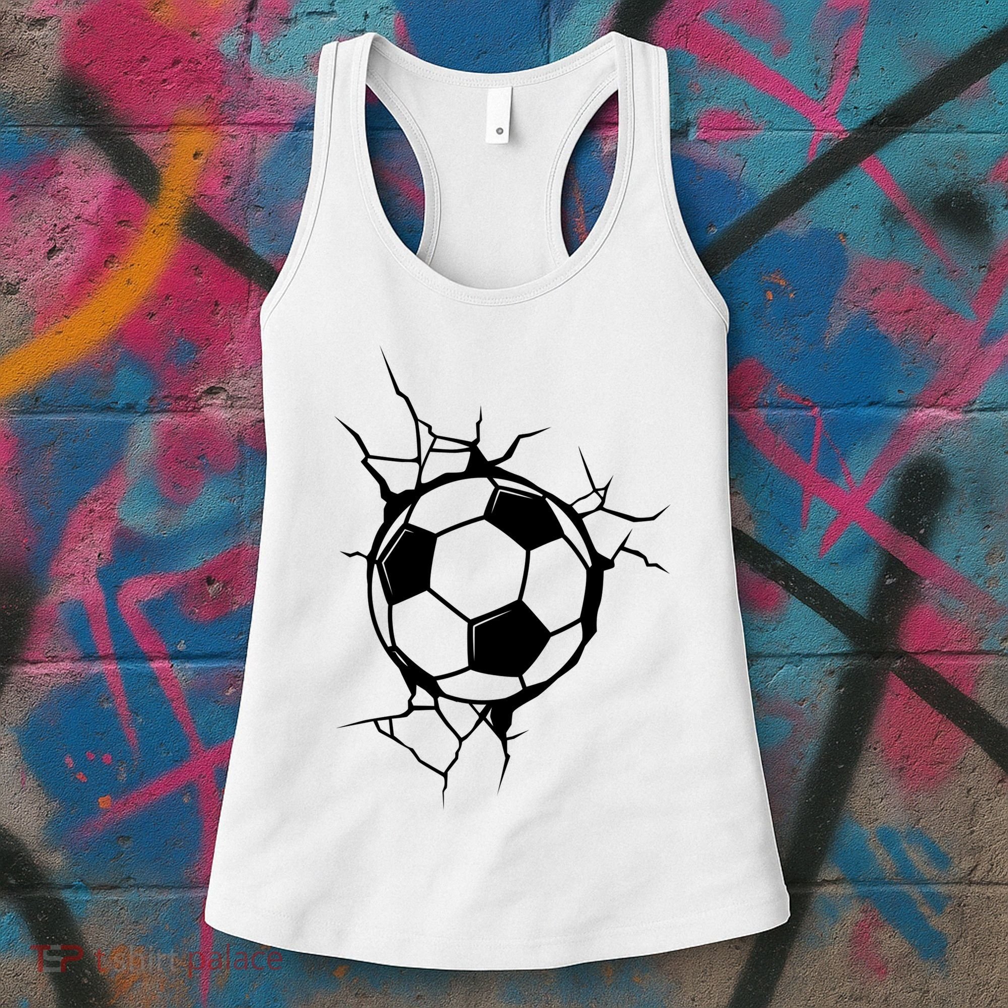 Soccer Ball Crashing Into Wall Women's Tank Top