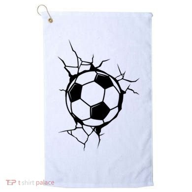 Soccer Ball Crashing Into Wall Golf Towel
