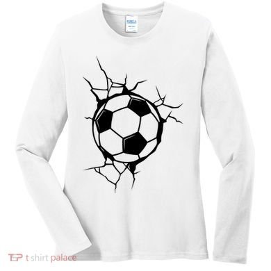 Soccer Ball Crashing Into Wall Women's Long Sleeve Shirt