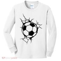 Soccer Ball Crashing Into Wall Kids Long Sleeve Shirt thumb 0