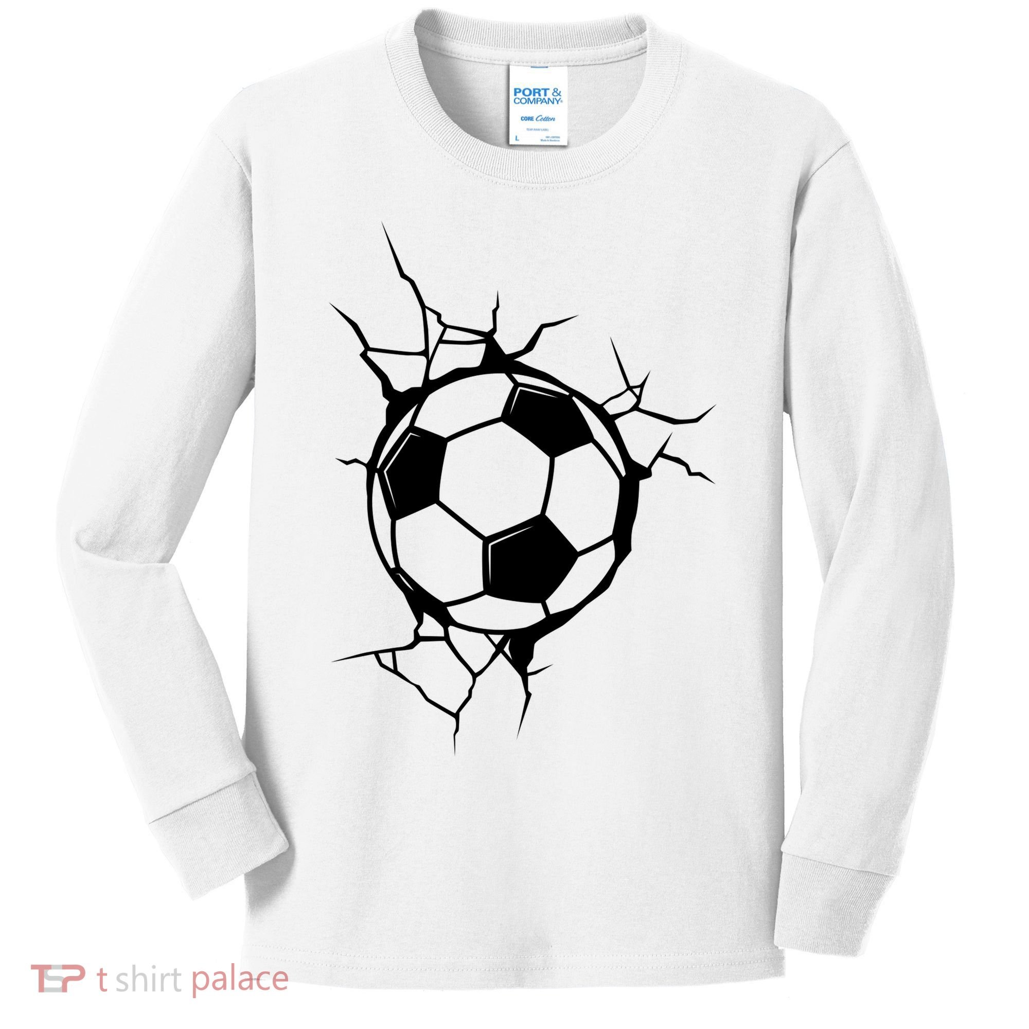 Soccer Ball Crashing Into Wall Kids Long Sleeve Shirt