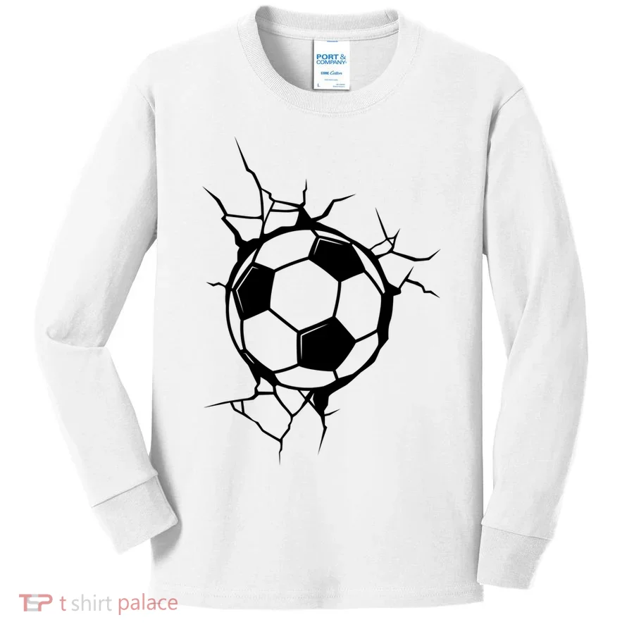 Soccer Ball Crashing Into Wall Kids Long Sleeve Shirt
