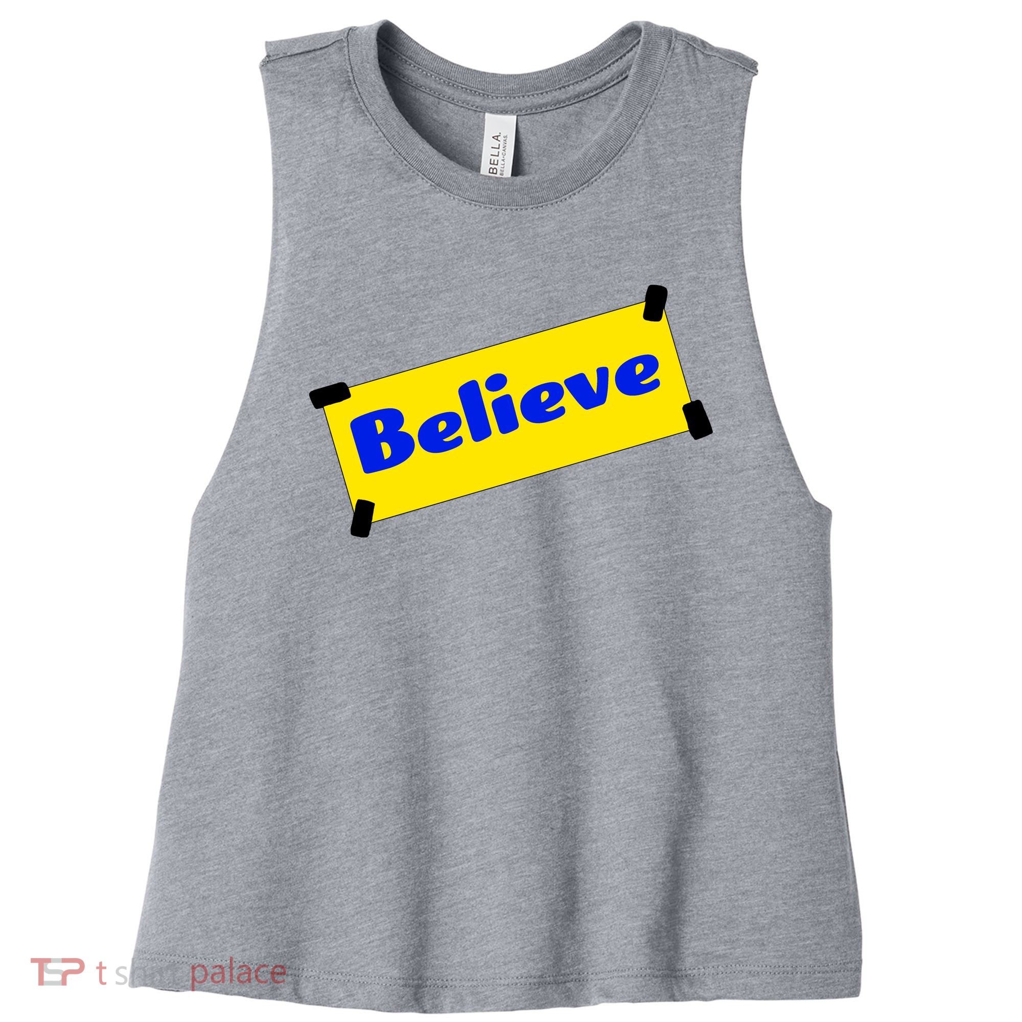 Soccer Believe Faith Coach Women's Racerback Cropped Tank