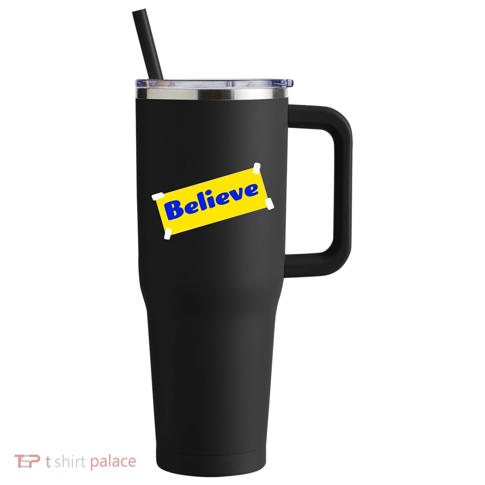 Soccer Believe Faith Coach 40oz Vacuum Insulated Stainless Steel Travel Tumbler