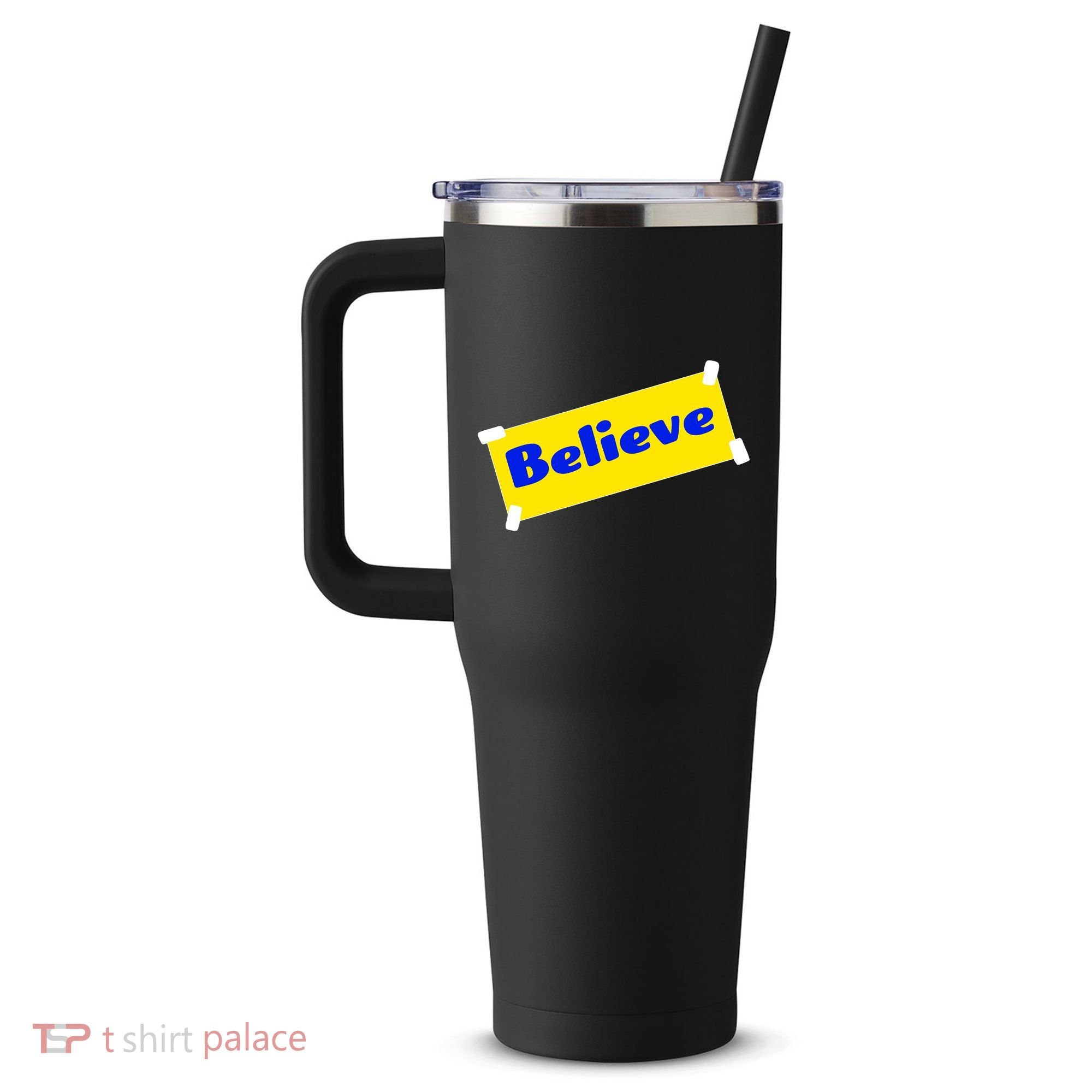 Soccer Believe Faith Coach 40oz Vacuum Insulated Stainless Steel Travel Tumbler