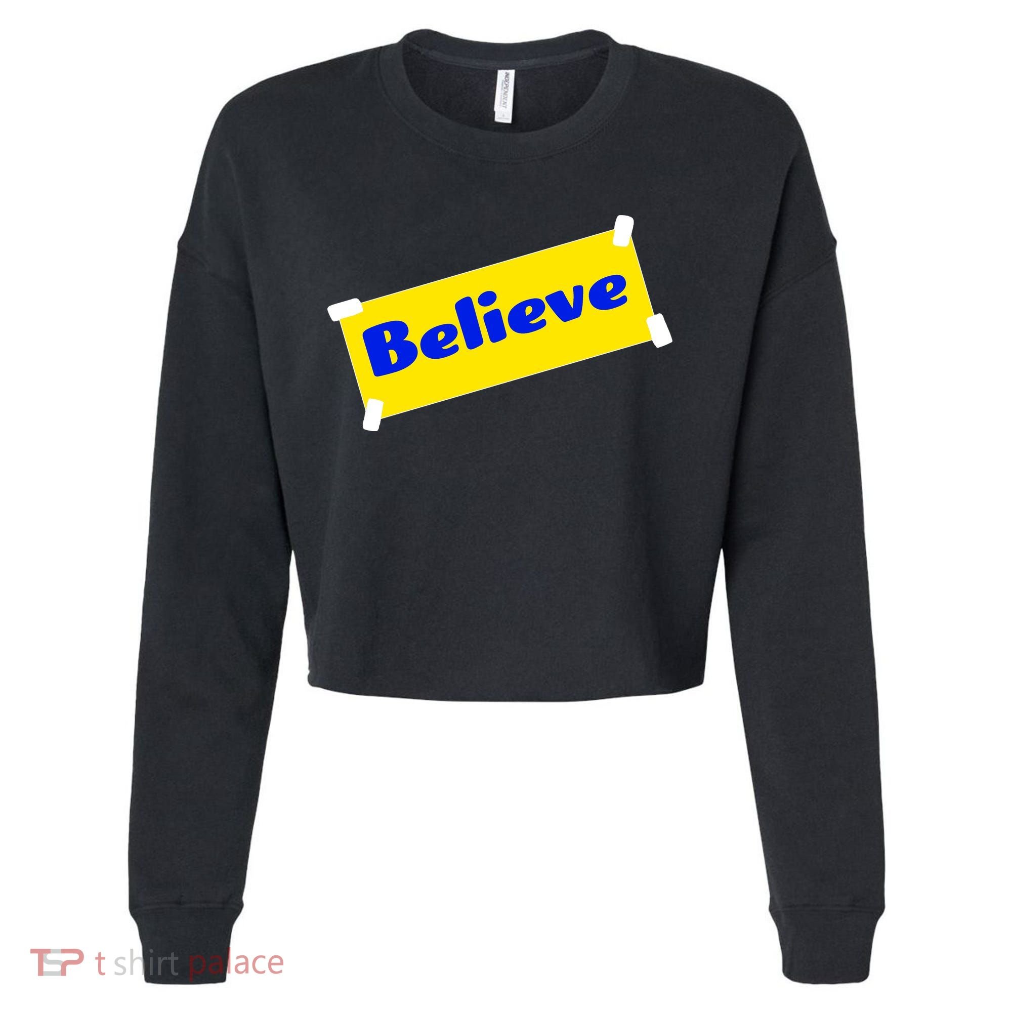 Soccer Believe Faith Coach Cropped Pullover Crew
