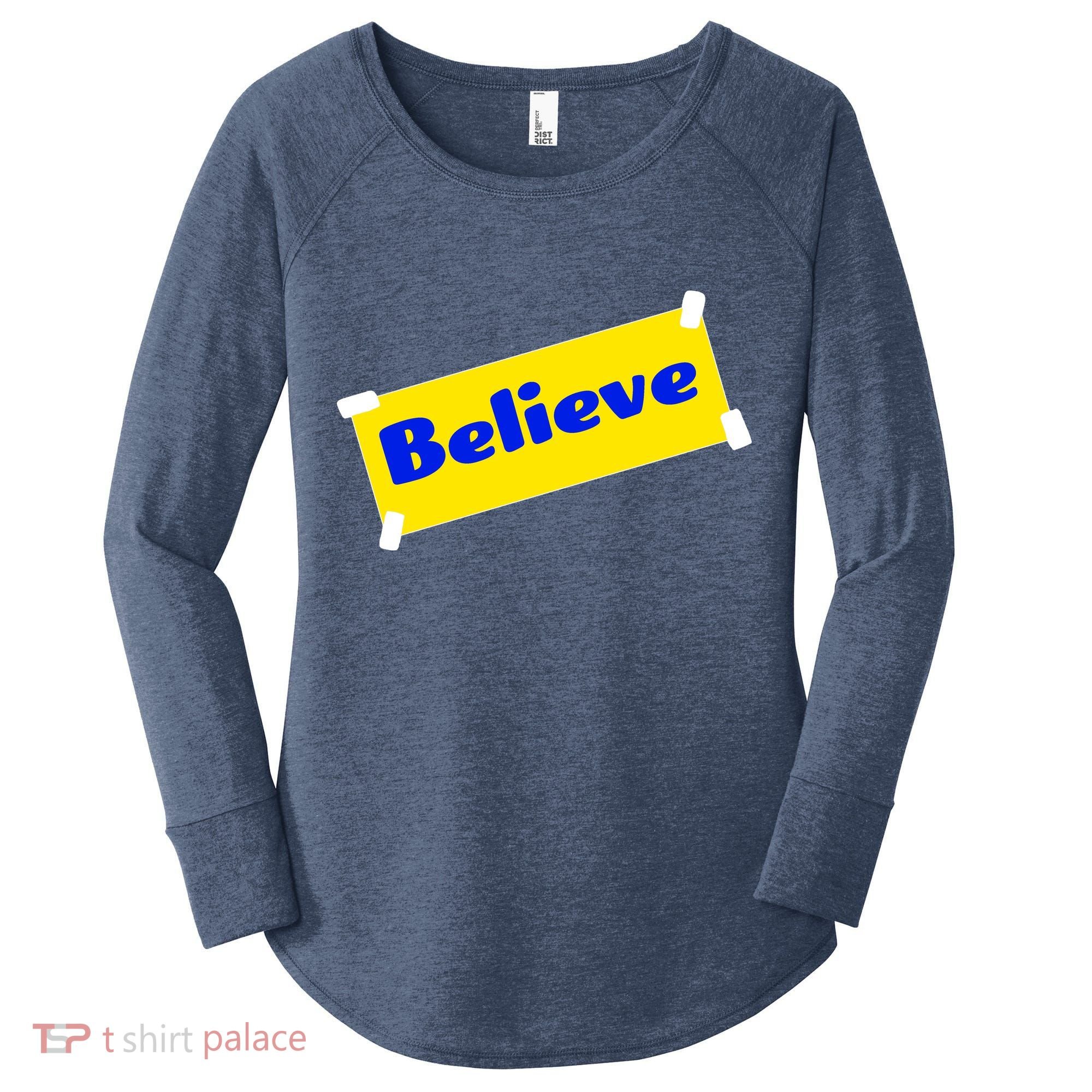Soccer Believe Faith Coach Women's Perfect Tri Tunic Long Sleeve Shirt