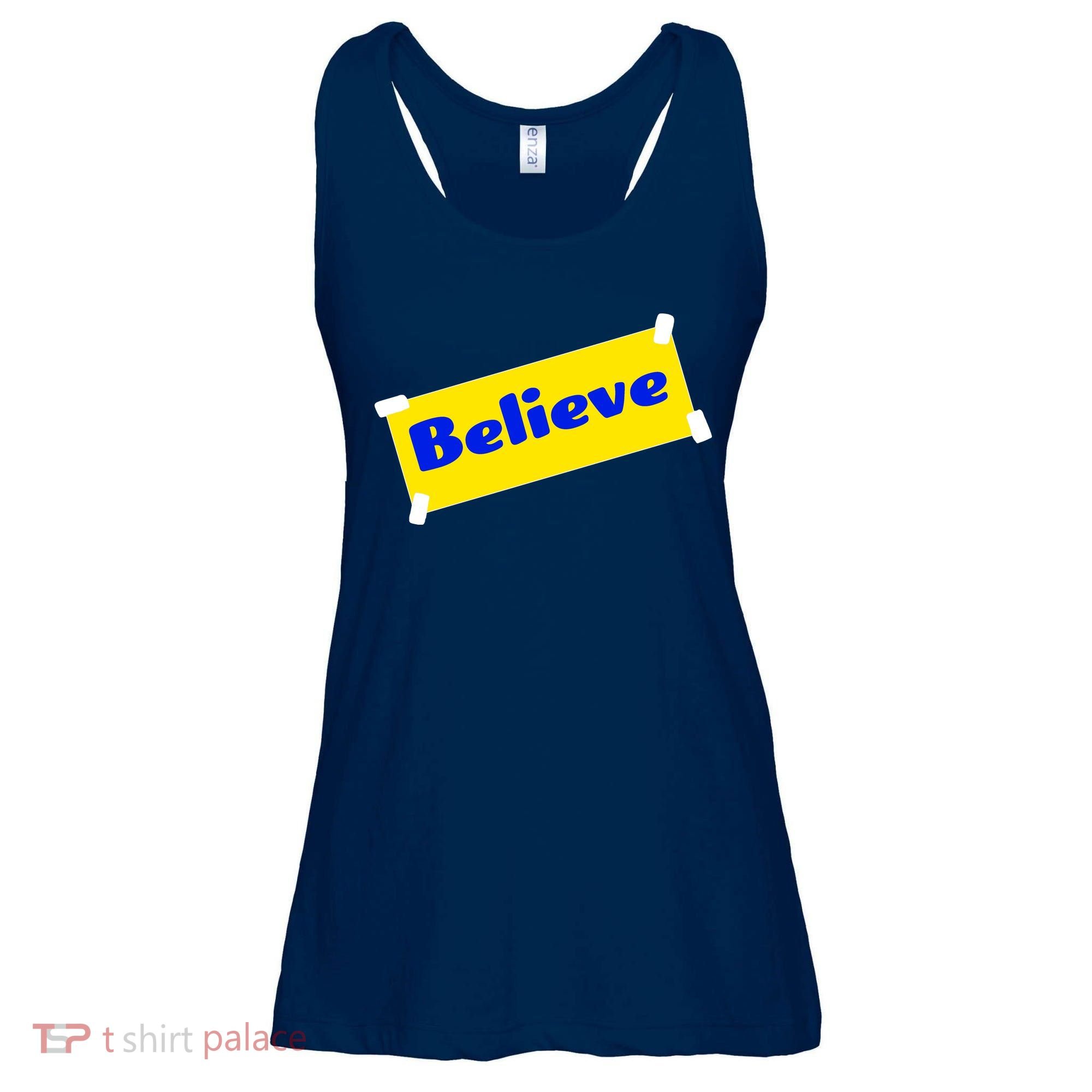 Soccer Believe Faith Coach Ladies Essential Flowy Tank