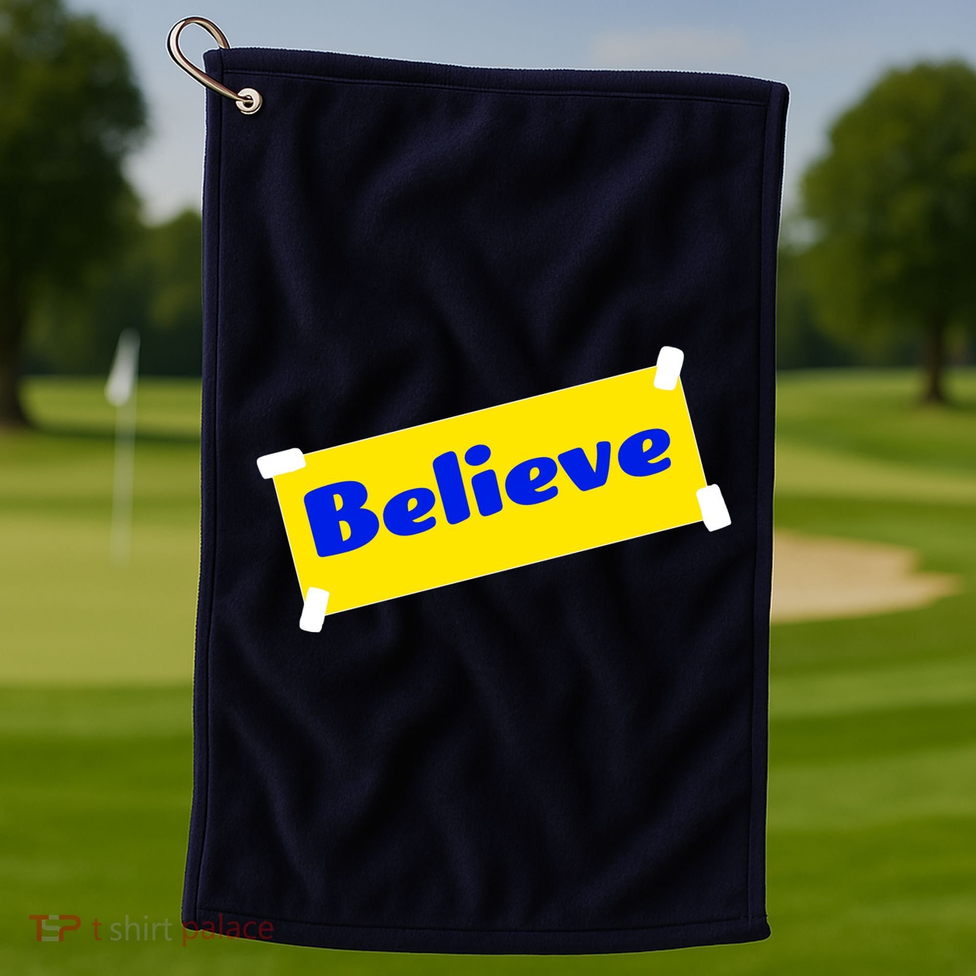 Soccer Believe Faith Coach Golf Towel