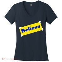 Soccer Believe Faith Coach Women's V-Neck T-Shirt thumb 0
