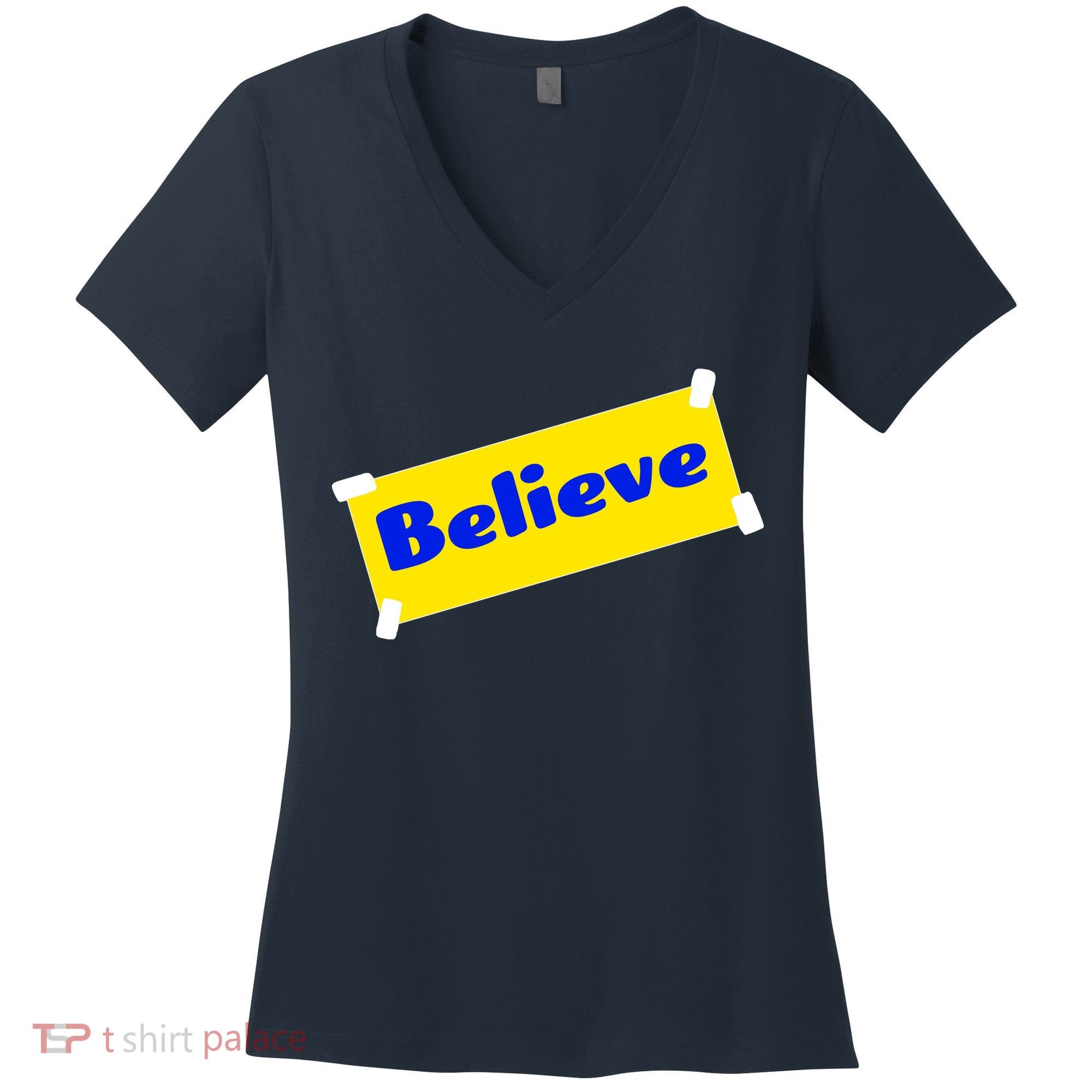 Soccer Believe Faith Coach Women's V-Neck T-Shirt